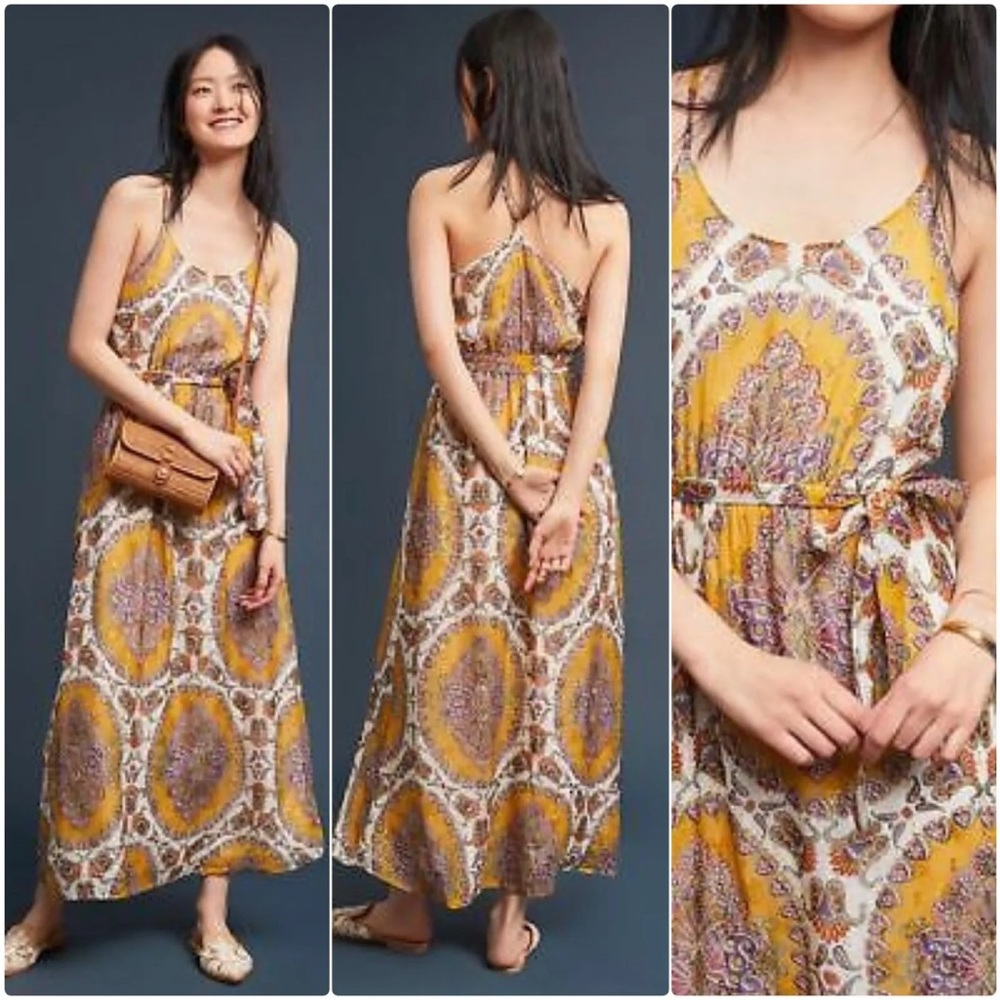 Anthropologie Medallion Maxi Dress by Akemi + Kin Size XS NEW WITH TAGS